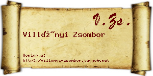 Villányi Zsombor névjegykártya
