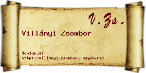 Villányi Zsombor névjegykártya